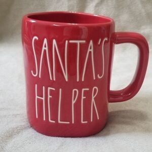 Rae Dunn Santa's Helper Seasonal Holiday Coffee Mug. Red w/ White Letters. NWT.
